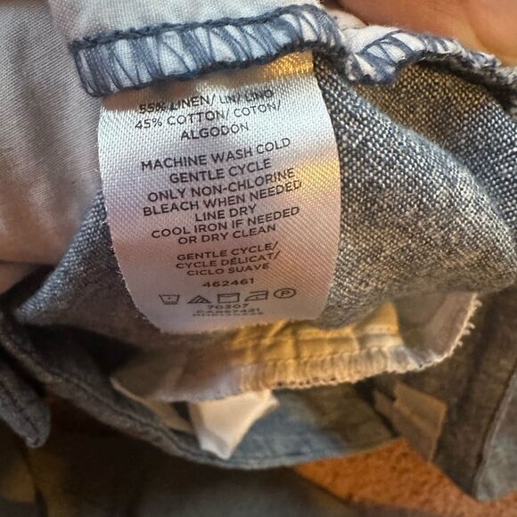 loft size 6 linen cotton blend 4” short blue - Picture 5 of 5